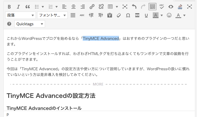 TinyMCE Advanced 設定6